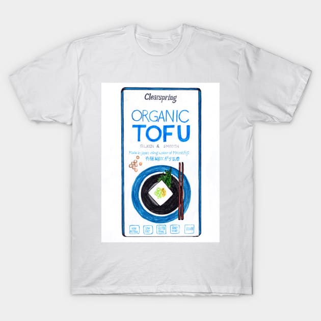 Organic Tofu packaging illustration T-Shirt by sadnettles